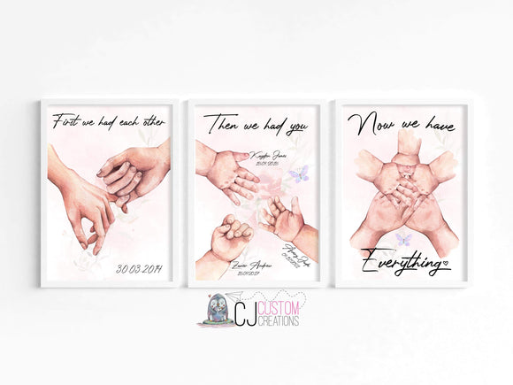 3 piece family print sets