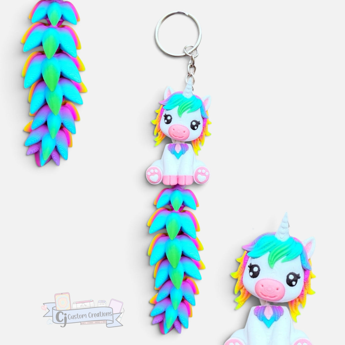 Unicorn Wiggle Tail Keychain