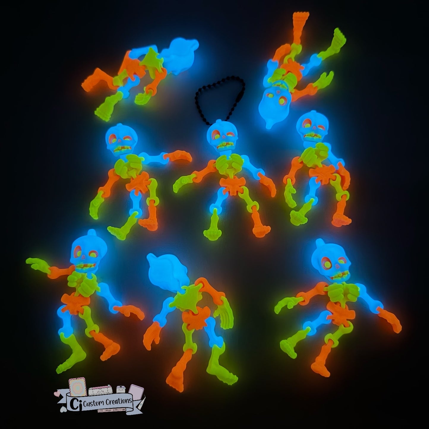 Glow in the Dark Skeleton Keychain