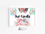 All hands together family print