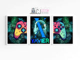Gamer 3 piece print name set