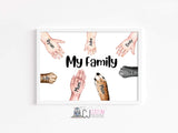 All hands together family print