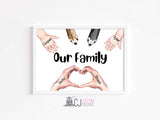 All hands together family print