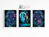 Gamer 3 piece print name set