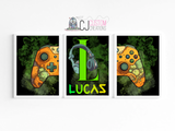 Gamer 3 piece print name set
