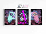 Gamer 3 piece print name set