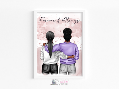Ladies Personalised Couples Print