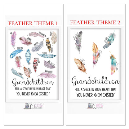 Grandchildren feather print