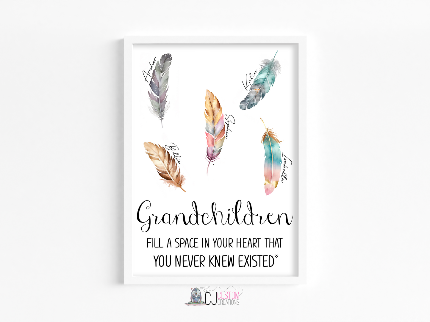 Grandchildren feather print