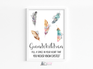 Grandchildren feather print