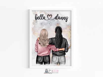 Ladies Personalised Couples Print