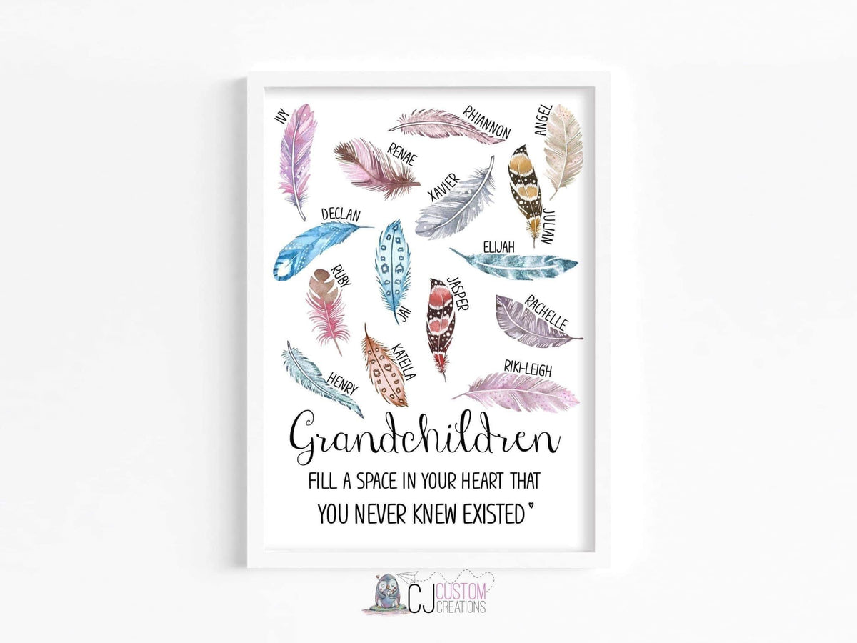 Grandchildren feather print