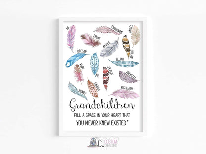 Grandchildren feather print