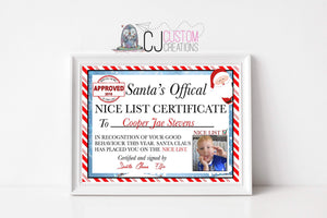 2019 Nice List Certificate