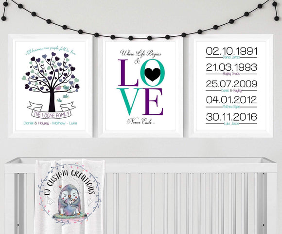 Family 3 Piece Print Set