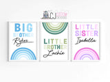 3-4 siblings rainbow print