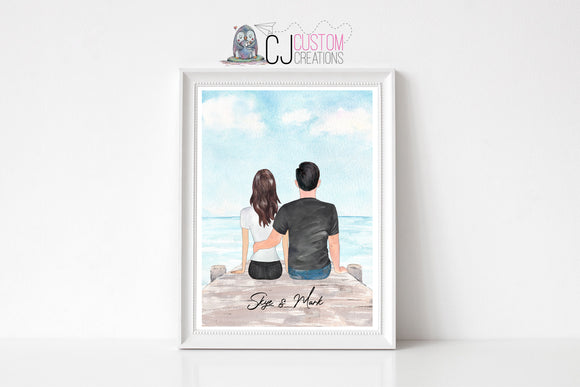 Personalised Couple Dock Print