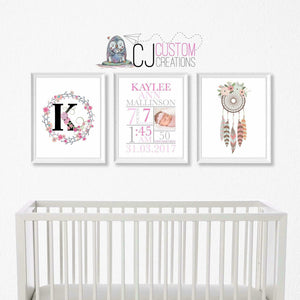 Girls Favourite 3 Piece Birth Print Set