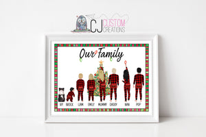 Christmas Family Print - up to 10 members