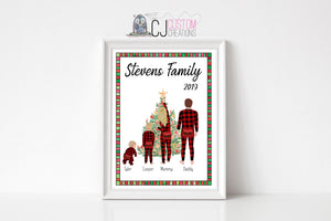 Christmas Family Print - up to 5 members